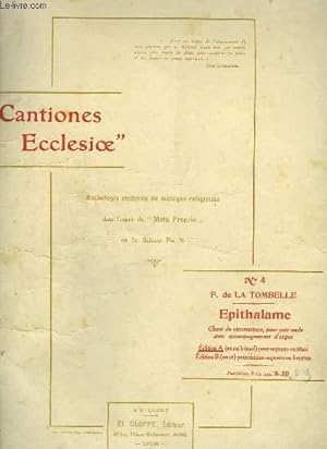 Imagen del vendedor de CANTIONES ECCLASIOE N4 : EPITHALAME - CHANT + ORGUE. a la venta por Le-Livre