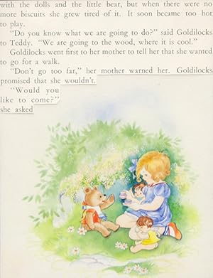 Bild des Verkufers fr Original watercolour, Goldilocks tells Teddy "We are Going to the Wood, Where it is Cool." From Goldilocks and the Three Bears. zum Verkauf von Peter Harrington.  ABA/ ILAB.