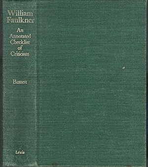 Imagen del vendedor de William Faulkner: An Annotated Checklist of Criticism a la venta por Dorley House Books, Inc.