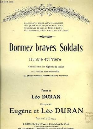 Immagine del venditore per DORMEZ BRAVES SOLDATS venduto da Le-Livre
