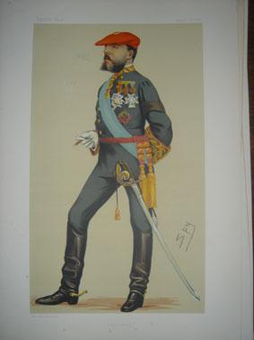 Seller image for A Single Genuine Antique Lithograph Print from the Famous Vanity Fair Cartoon Series, Illustrating Carlo VII, Prince No. 3. Published in 1876. for sale by Rostron & Edwards