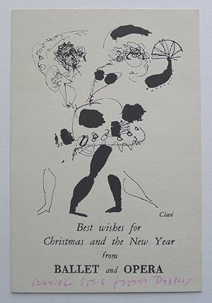 Best Wishes for Christmas and the New Year from Ballet and Opera. Christmas and New Year card iss...