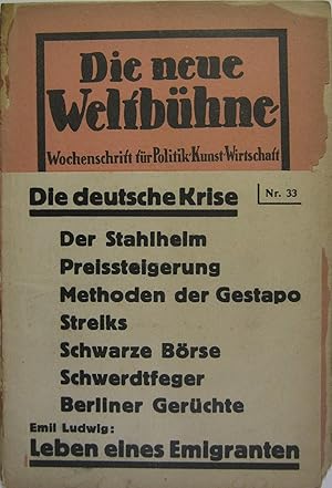 Wochenschrift für Politik, Kunst, Wirtschaft. XXXI. Jahrgang Nr. 17, 31, 33.