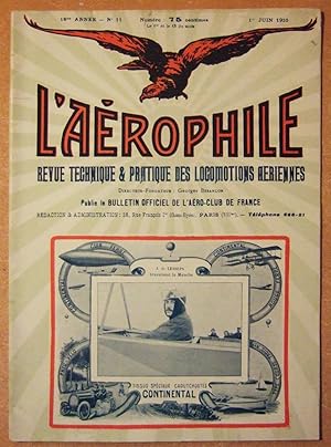 Image du vendeur pour L'arophile n11 (1er juin 1910) mis en vente par Domifasol