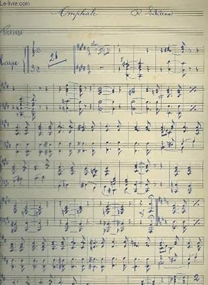 Seller image for OMPHALE - PARTITIONS MANUSCRITES POUR HARPE + VIOLONS 1,2 & 3 + VIOLONCELLE + HAUTBOIS + FLUTE + C.B. + TROMPETTE EN UT + CLARINETTE EN LA. for sale by Le-Livre