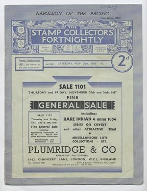Stamp Collectors' Fortnightly, Vol XLIII, No. 1114, Saturday Nov. 20, 1937