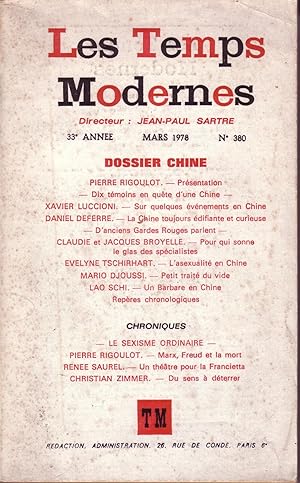 LES TEMPS MODERNES número 380 Dossier Chine