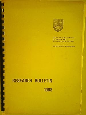 Institute for the Study of Worship & Religious Architecture | Research Bulletin 1968 ( Hodge Hill...