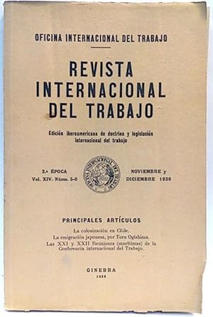 Imagen del vendedor de Revista Internacional Del Trabajo (Vol. Xiv. Num. 5-6) Nov. Dic. 1936 a la venta por SalvaLibros