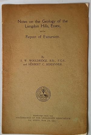 Bild des Verkufers fr Notes on the Geology of the Langdon Hills, Essex with Report of Excursion | Reprinted from the Proceedings of the Geologists Association zum Verkauf von *bibliosophy*