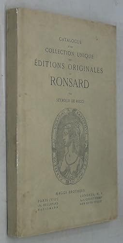 Catalogue d'une Collection Unique des Editions Originales de Ronsard