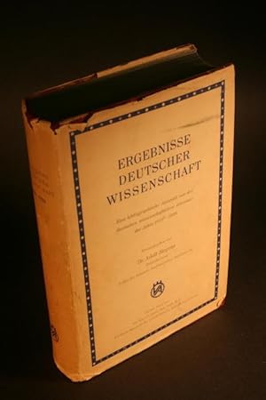 Bild des Verkufers fr Ergebnisse deutscher Wissenschaft. Eine bibliographische Auswahl aus der deutschen Wissenschaftlichen Literatur der Jahre 1933-1938. zum Verkauf von Steven Wolfe Books