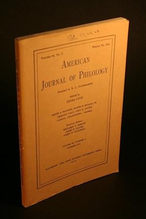 Imagen del vendedor de American journal of philology, volume 94, no. 2, whole no. 374. a la venta por Steven Wolfe Books