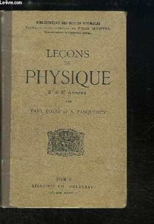 Seller image for Leons de Physique, 2e & 3e annes for sale by Le-Livre