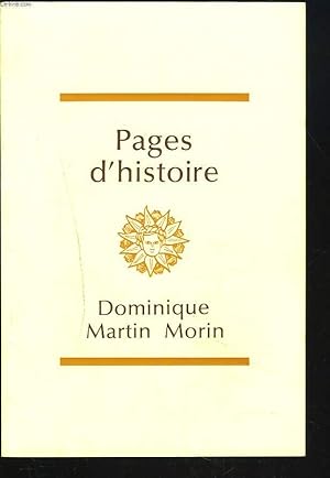 Seller image for PAGES D'HISTOIRE. for sale by Le-Livre
