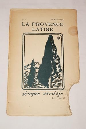 Imagen del vendedor de LA PROVENCE LATINE N4-15 avril 1922 a la venta por Librairie RAIMOND