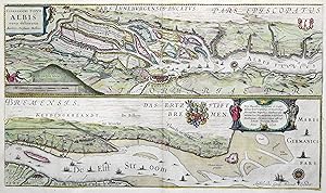 Kupferstich- Karte, 2 Darstellungen auf 1 Bl. n. Chr. Moller b. G. Blaeu, "Celeberrimi Fluvii Alb...