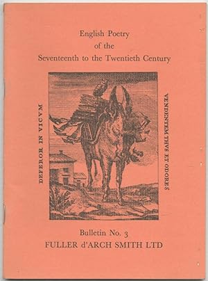 Image du vendeur pour English Poetry of the Seventeenth to the Twentieth Century. Bulletin No. 3 mis en vente par Between the Covers-Rare Books, Inc. ABAA