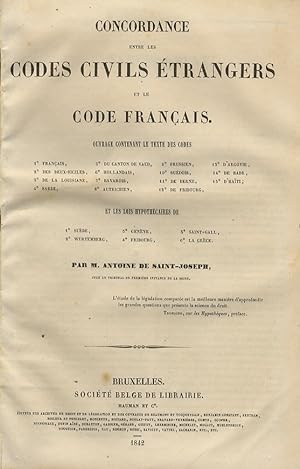 Concordance entre les codes civils étrangers et le code français.