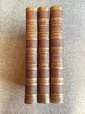 Image du vendeur pour Examples of Gothic Architecture; selected from various antient edifices in England, consisting of plans, elevations, sections,and parts at large; calculated to exemplify the practical construction of the admired class of architecture [3 volumes]. mis en vente par Cornell Books Limited