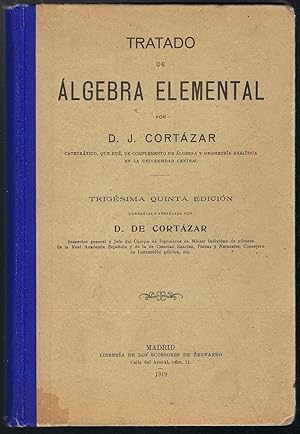 Imagen del vendedor de TRATADO DE ALGEBRA ELEMENTAL. a la venta por Librera Torren de Rueda