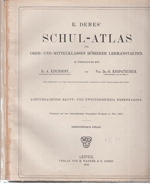 Seller image for Schul-Atlas fr Ober- und Mittelklassen hherer Lehranstalten. for sale by Antiquariat Carl Wegner