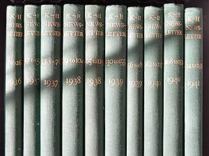THE K-H NEWSLETTER 10 volumes 1936 - 1941