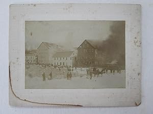 Two black and white photos of a fire, possibly in Portsmouth, New Hampshire. Circa late 1800s, ea...