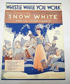 Bild des Verkufers fr WHISTLE WHILE YOU WORK" Walt Disney's "Snow White and the Seven Dwarfs" zum Verkauf von Prestonshire Books, IOBA