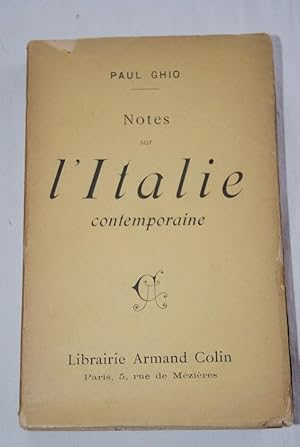 Seller image for NOTES SUR L'ITALIE CONTEPORAINE for sale by Librairie RAIMOND