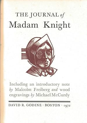 Seller image for THE JOURNAL OF MADAM KNIGHT for sale by Second Life Books, Inc.