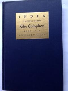 Index : The Colophon : 1930 - 1935 : Volumes I, II, III, IV, V : Twenty Parts