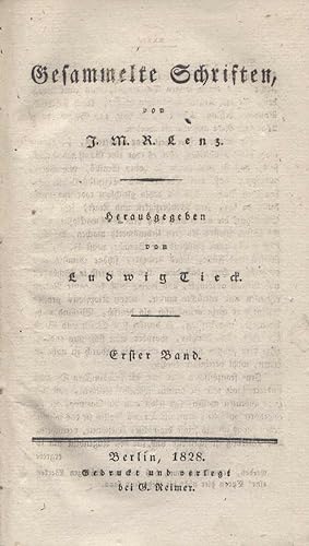 Bild des Verkufers fr Gesammelte Schriften. Herausgegeben von Ludwig Tieck. zum Verkauf von Daniel Thierstein