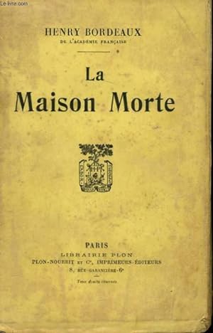 Imagen del vendedor de LA MAISON MORTE a la venta por Le-Livre