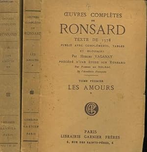 Bild des Verkufers fr OEUVRES COMPLETES DE RONSARD - LES AMOURS - 2 TOMES zum Verkauf von Le-Livre