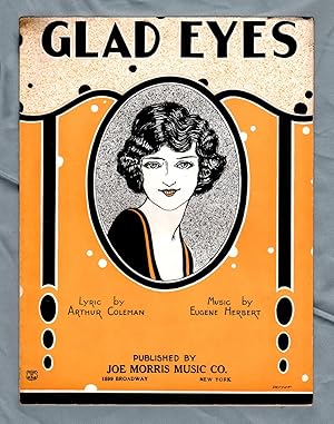 Glad Eyes / 1924 Vintage Sheet Music (Arthur Coleman and Eugene Herbert). Perret cover art. Tin P...