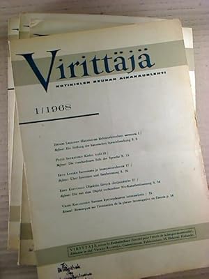 Virittäjä - Kotikielen Seuran Aikakauslehti. - 1968, 1 - 4 (4 Einzelhefte)