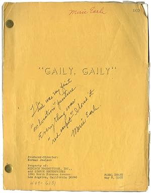 Gaily, Gaily (Original screenplay for the 1969 film, copy belonging to actress Merie Earle)