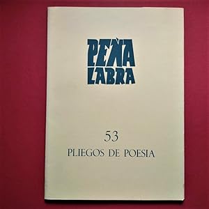 Image du vendeur pour Pea Labra. Pliegos de Poesa. Nm. 53. Director Aurelio Garca Cantalapiedra. mis en vente par Carmichael Alonso Libros