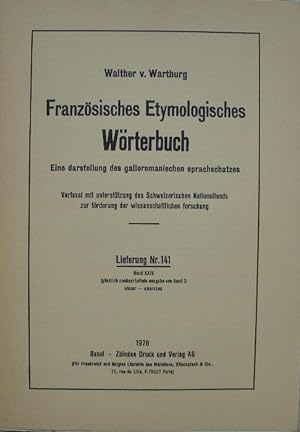 Seller image for Franzsisches Etymologisches Wrterbuch. Eine darstellung des galloromanischen sprachschatzes. - Lieferung Nr. 141. for sale by Librairie les mains dans les poches