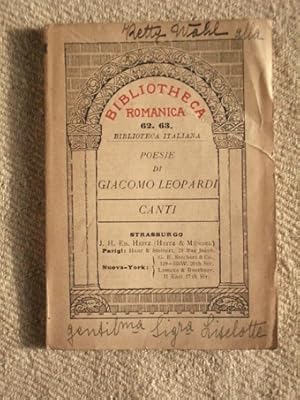 Canti. Bibliotheca Romanica 62.63.