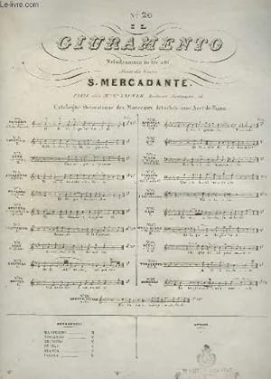 Seller image for IL CIURAMENTO - N20 : ROMANZA POUR PIANO. for sale by Le-Livre