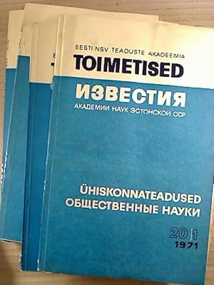 Toimetised / Eesti NSV Teaduste Akadeemia = Izvestija. - Ühiskonnateadused. - 20 / 1971, 1 - 4 (4...