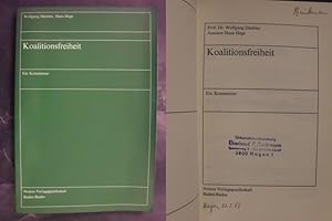 Seller image for Koalitionsfreiheit - Ein Kommentar for sale by Buchantiquariat Uwe Sticht, Einzelunter.