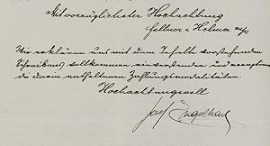 Brief mit eigenh. U. Wien, Februar 1910. 1 1/2 S. 4°.