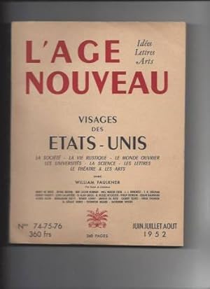 L'age nouveau N°74-75-76 visages des etats unis