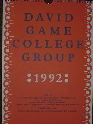 Seller image for David Game College Group. [Calendar for 1992, illustrated with coloured drawings by Glynn Boyd Harte.] for sale by Collinge & Clark