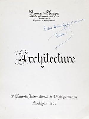 Seller image for Architecture: Relevs Photogrammtriques de Monuments Historiques, Mmoire Prsent au VIII Congrs International de Photogrammtrie, Stockholm 1956 [INSCRIBED AND SIGNED BY ONE OF THE AUTHORS] for sale by ERIC CHAIM KLINE, BOOKSELLER (ABAA ILAB)