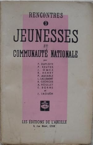 Seller image for Jeunesses et communaut nationale. for sale by Librairie les mains dans les poches