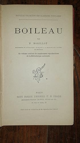 Imagen del vendedor de BOILEAU a la venta por AHA BOOKS